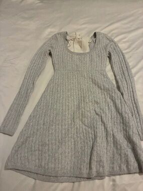 Hollister Tie Back Babydoll Sweater Mini Dress